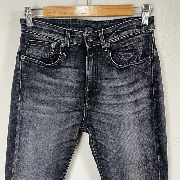 R13 Jeans Jenny Mid Rise Skinny Dirty Black Made In Italy Size 27 - Picture 2 of 13